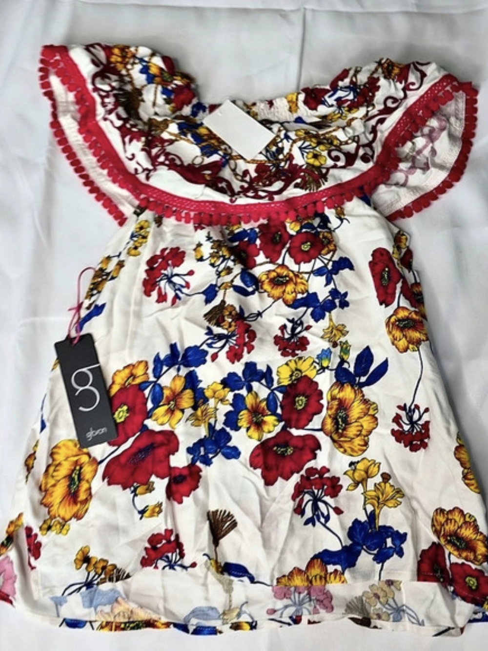 Gibson x Hi Sugarplum Leoni Rossa Floral Off Shoulder Blouse XS NWT